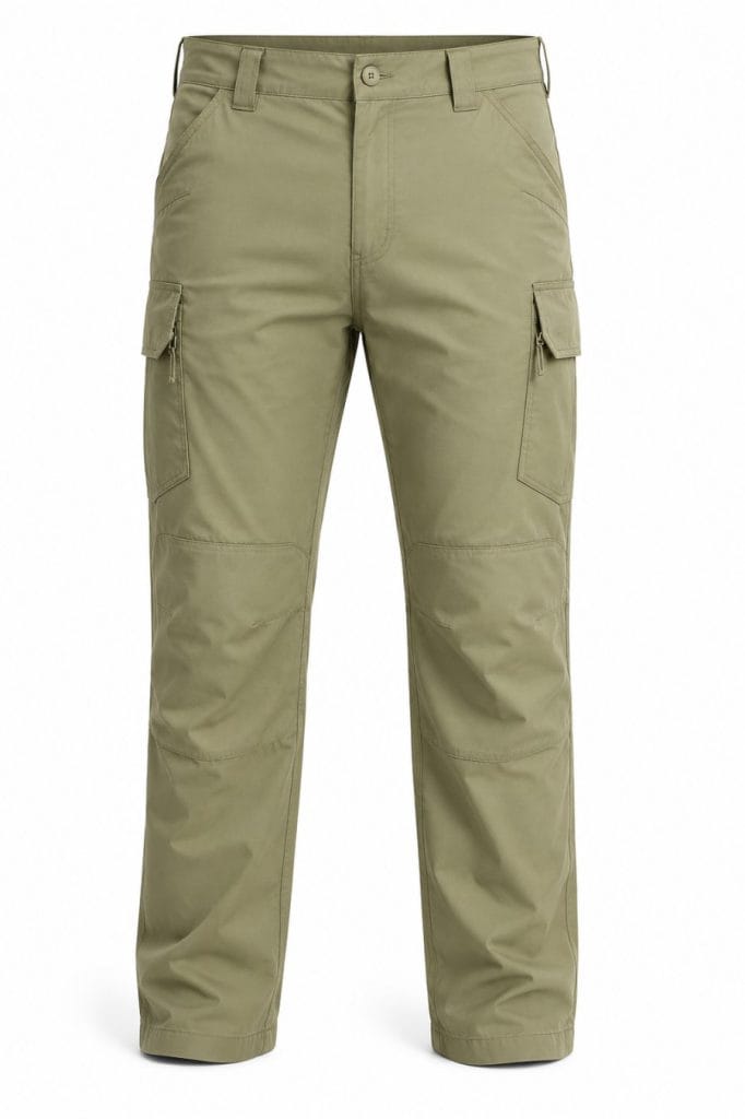 Men's Khaki Cargo Pants – Cotton Blend with Multiple Utility Pockets