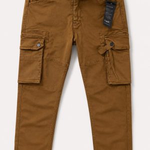 Men's Brown Cargo Pants with Functional Utility Pockets – All-Day Wear
