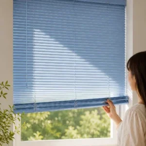 Sky Blue Venetian Window Blind – Contemporary Interior Design Solution