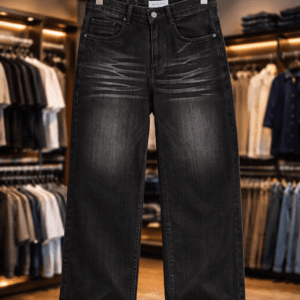 Men's Premium Black Denim Jeans – Comfortable Straight-Leg Style