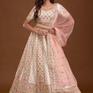 Zariwork Raw Silk Readymade Lehenga