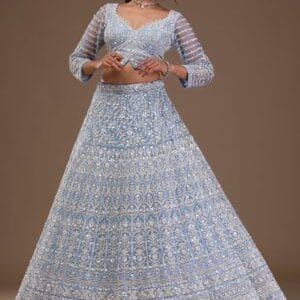 Pearlwork Net Readymade Lehenga