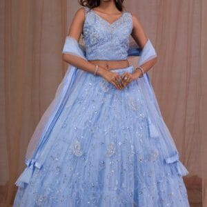 Mirrorwork Net Readymade Lehenga